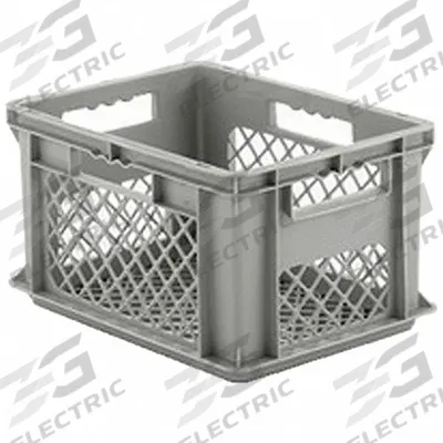 SSI SCHAEFER Straight Wall Tote: 5.2 gal, 15 3/4 in x 11 7/8 in x 8 3/4 in, Stacking Capable - Fully Vented Milk-Crate-Style Containers