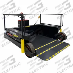 BALLYMORE Portable Loading Dock: Powered, 5,000 lb Load Capacity, 75 in L x 59 in W, Steel, Dual (MPN RT-PLD-5K). Key specifications — attr1377640: Sealed Lead Acid; attr1345487: Steel; attr1345523: BALLYMORE.