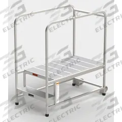EGA Mobile Work Platform: 1.7 ft Platform Ht - Max, 24 in x 42 in, Aluminum, 300 lb Load Capacity (MPN A002H). Key specifications — Folding: Not Foldable; Mobility: Rolling; Use Location: Indoor; Brand: EGA; Color: Silver; Height Adjustability: Fixed Height; Includes Handrails: Handrails Included; Locking Mechanism: No Locking Mechanism.