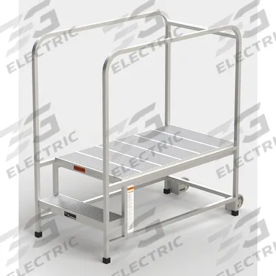 EGA Mobile Work Platform: 1.7 ft Platform Ht - Max, 24 in x 42 in, Aluminum - Lightweight Tilt-&-Move Rolling Single-Access Platforms