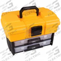FLAMBEAU Small Parts Storage System: 18 in x 18 1/2 in x 11 3/4 in, Yellow, Mechanical, 0 Drawers (MPN 6730HB). Key specifications — ESD Conductive: Not Electrostatic Discharge Conductive; Color: Yellow; Compartment WxD: 18 x 11 x 3.5 in; Brand: FLAMBEAU; Material: Plastic.