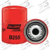 BALDWIN FILTERS Oil Filter: B255, 1-12 Thread Size, 5 1/2 in Overall Ht, 3 11/16 in Outside Dia, Oil. Key specifications — Baldwin Interchange: B255; Brand: BALDWIN FILTERS; Compatible Vehicle Make: Sullair; Includes: G401 Integral Gasket; Media Material: Cellulose.