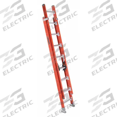 LOUISVILLE LADDER Extension Ladder: 16 ft Ladder Size, Fiberglass, 300 lb Load Capacity - Non-Conductive Fiberglass Extension Ladders