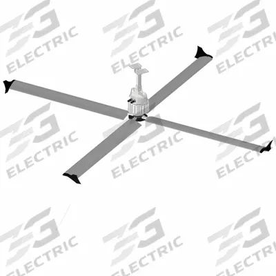SKYBLADE Ceiling Fan: 85,648 cfm Airflow, 16 ft Blade Dia, Variable Speeds, 230V AC - Industrial HVLS Ceiling Fans