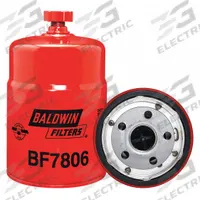 BALDWIN FILTERS Fuel Filter: Spin-On, 3 11/16 in Outside Dia, 1"-14 Thread Size, Cellulose, Ford (MPN BF7806). Key specifications — attr1137520: BF7806; attr434022: BALDWIN FILTERS; attr427730: Cellulose; attr427731: Integral Gasket; attr1017112: Trucks; attr1017113: Ford.