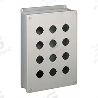 HOFFMAN Push Button Enclosure: 22mm, 1 Holes, 304 Stainless Steel, NEMA 4X (MPN E1PBGSS). Key specifications — Brand: HOFFMAN; Environments & Applications: Washdown-Corrosion-Resistant.