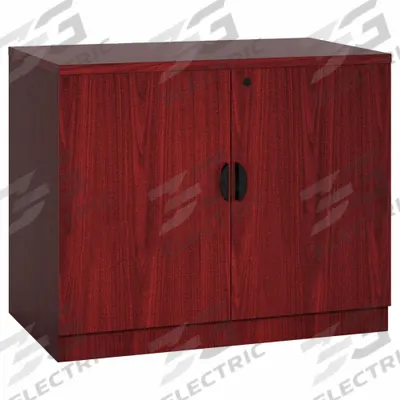 BOSS Storage Cabinet: Mahogany, Wood Laminate, 29 1/2 in Overall Ht, 31 in Overall Wd - Desk Height Storage Cabinets