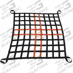 US NETTING Cargo Lifting Net: Loop, 4,500 lb Working Load Limit, 4 Attachment Points, Polyester (MPN MGCLN-625-16-2W). Key specifications — attr994824: US NETTING; attr994825: Black/Safety Orange; attr994829: Polyester.