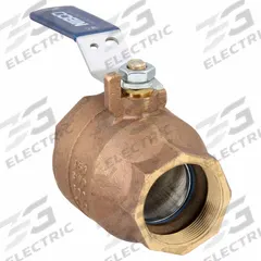 NIBCO Manual Two-Way Ball Valve: 2 in, Bronze, Straight, FNPT x FNPT, 600 psi Max. Pressure (CWP) (MPN T58570 2). Key specifications — Brand: NIBCO; Handle: Lever.