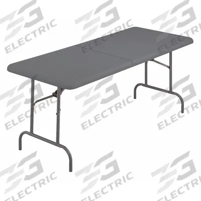 ICEBERG Folding Table: Rectangle Table Shape, Charcoal Tabletop, 30 in Dp, 60 in Wd - Standard Folding Tables