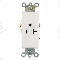 LEVITON Plugs and Receptacles: Single, 5-20, White, 125V AC, 20 A, 2 Pole / 3 Wire (MPN 16351-W)