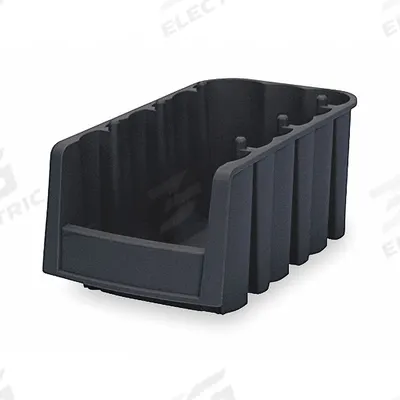 AKRO-MILS Stacking and Nesting Tote: 8 3/8 in x 11 7/8 in x 5 in, Black, 15 lb Load Capacity - Colored Plastic Bins