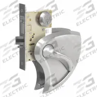 SARGENT Door Lockset: Classroom Security Lever Locksets, Stainless Steel, ADA Compliant, LFIC (MPN SG-8239BHW-32D RH 2 CYLINDERS). Key specifications — attr1024149: Ligature-Resistant; attr1011488: SARGENT; attr1024446: F33; attr1011524: No Message; attr1011506: 8200 BHW; attr1011485: Yes; attr1059461: Satin Stainless Steel.