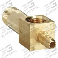 PARKER Barbed Tee: 1/4 in ID x 5/32 in Pipe Size, Barbed x MNPT x MNPT, Brass, Rigid (MPN 228-4-2). Key specifications — Brand: PARKER.