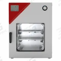 BINDER Laboratory Oven: Vacuum, 1.94 cu ft Capacity, 110°C Max Temp, 1.4 kW Watt, 1.94 cu ft Volume (MPN 9630-0014). Key specifications — attr1027177: 100/120V; attr1027180: BINDER; attr1027171: +9°C Above Ambient Temperature to +110°C; attr1027172: +/-1.2°C @ 100°C.