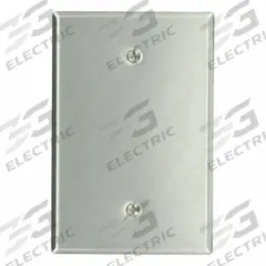 LEVITON Wall Plate: Blank, 1 Gang, Jumbo Size (MPN 84114-40). Key specifications — Brand: LEVITON; Material: Stainless Steel.