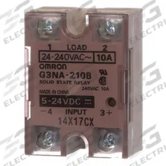 OMRON Solid State Relay: Surface Mounted, 40 A Max Output Current, Phototriac, AC Output (MPN G3NA-240B-UTU DC5-24). Key specifications — Brand: OMRON; Current Type: DC; Electrical Connection: Screw Clamp; Finger Safe: Yes; Input Current: 40 A; Maximum Output Current without Heat Sink: 40 A; Mounting Style: Surface; Output Voltage: 24 to 240V AC.