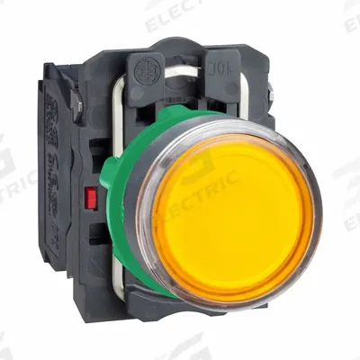 SCHNEIDER Illuminated Push Button: Illuminated, Flush Profile, Non-Metallic, 22 mm - Illuminated Flush-Mount Push Buttons