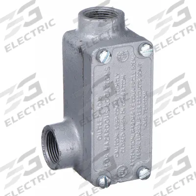 APPLETON ELECTRIC Conduit Outlet Body: Iron, Triple Coat Epoxy Coating, 1/2 in Trade Size - LB, LL and LR - 90° Elbow Type
