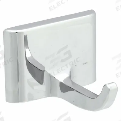 APPROVED VENDOR Bathroom Hook: 1 1/2 in x 2 1/8 in x 2 in, Zinc, Chrome-Plated - Bathroom Hooks