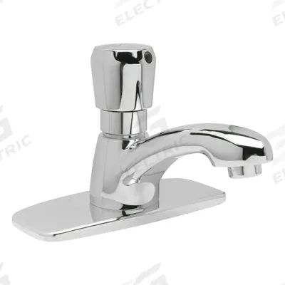 ZURN Low Arc Bathroom Faucet: AquaSpec, Single-Post, Brass, Chrome Finish, 1 gpm Flow Rate - Single-Post Push-Button Metering Bathroom Faucets