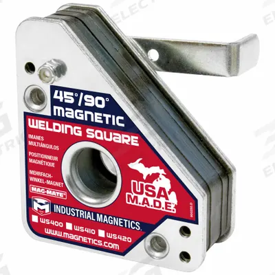 MAG-MATE Magnetic Welding Square: 45°_90° - Quick-Release 45/90-Degree Welding Magnets
