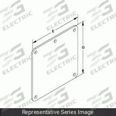 HAMMOND MANUFACTURING Wireway Cover Plate: 6 in Wd, 6 in Ht, 7 5/8 in Ht, Stainless Steel (MPN 1487DHSS). Key specifications — attr2555: HAMMOND MANUFACTURING; attr2565: Stainless Steel.
