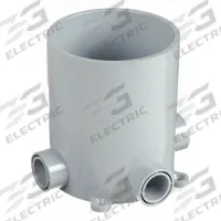 CANTEX Floor Box Base: Round, 1/2 in/3/4 in For Conduit Sizes, 90 cu in Capacity, Box Only, Gray (MPN 5133760). Key specifications — Box Color: Gray; For Conduit Sizes: 1/2 in; Brand: CANTEX; Includes Cover: Box Only.