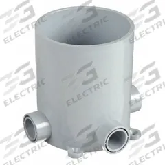 CANTEX Floor Box Base: Round, 1/2 in/3/4 in For Conduit Sizes, 90 cu in Capacity, Box Only, Gray (MPN 5133760). Key specifications — Box Color: Gray; For Conduit Sizes: 1/2 in; Brand: CANTEX; Includes Cover: Box Only.