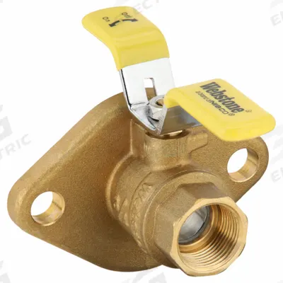 WEBSTONE Manual Two-Way Ball Valve: 1 in, Brass, Straight, FIP x Flange - Brass Ball Valves