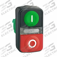 SCHNEIDER ELECTRIC Multihead Operator: Illuminated, 2 Button, Flush Profile, 22 mm Mounting Size (MPN ZB5AW7L3741). Key specifications — Brand: SCHNEIDER; Action: Momentary/Momentary; Legend: I; Series: XB5; Push Button Material Type: Non-Metallic.