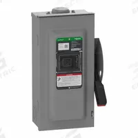 SCHNEIDER Safety Switch: Fusible, 100 A, Three Phase, 600V AC/DC, Galvanized Steel, Indoor/Outdoor (MPN VH363RB). Key specifications — Brand: SCHNEIDER.