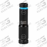 KLEIN TOOLS Flip Impact Socket: 1/4 in, 1/2 in Drive Size, SAE, 3/8 in/7/16 in Socket Size, 6-Point (MPN 66077). Key specifications — attr1215501: KLEIN TOOLS; attr1215515: Manganese Phosphate; attr1215518: 3/8 in.