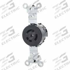 LEVITON Locking Receptacle: Non-NEMA, Black, 125/250V AC, 10 A_15 A Current Rating, 2 Poles, 3 Wires (MPN 7582-G). Key specifications — Brand: LEVITON.