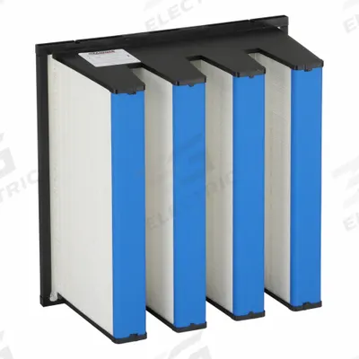 GRAINGER V-Bank Air Filter: 24 in x 24 in x 12 in, Fiberglass, Single Header - MERV 15 V-Bank Air Filters