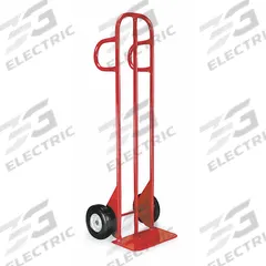 DAYTON General Purpose Hand Truck: 500 lb, Dual-Loop Handle, Red, Steel, Semipneumatic, 8 in Wheel (MPN 5Z080). Key specifications — Brand: DAYTON; Color: Red.