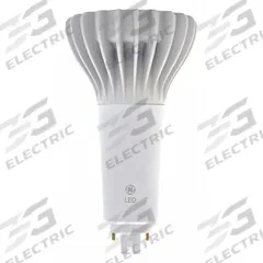 GE LAMPS Compact LED Bulb: Type A, 4-Pin (GX24q), PL Vertical, LED, 2700K, 1,800 lm Light Output (MPN LED19GX24Q-V/827). Key specifications — Brand: GE LAMPS; Bulb Designation: LED19GX24Q-V/827; Dimmable: No; Color Temperature: 2700K.