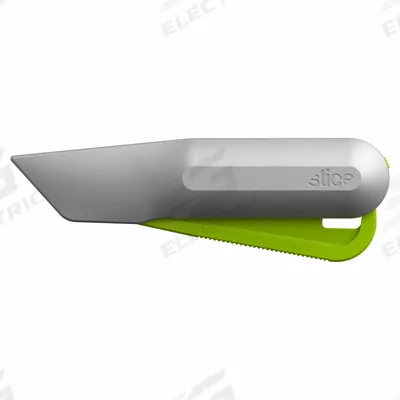 SLICE Utility Knife: 6 1/2 in Overall Lg, Plain, 2 1/4 in Overall Wd, Gray/Orange - Automatic Retracting Utility Knives