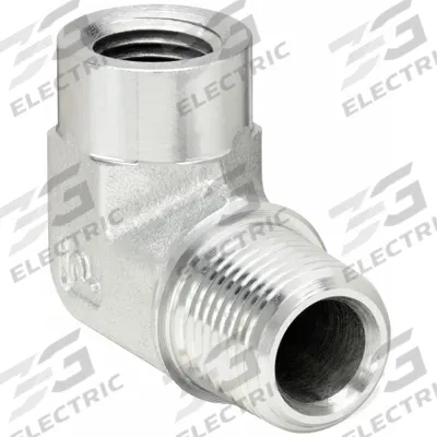 PARKER Metal Pipe Elbow: 90° Elbow, Steel, 1/2 in x 3/8 in - Hydraulic Threaded Extreme-Pressure Pipe Fittings