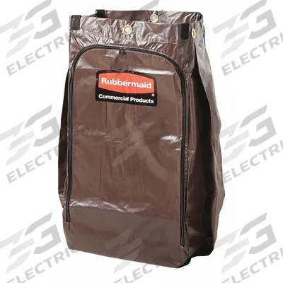 RUBBERMAID COMMERCIAL PRODUCTS Replacement Bag: Brown, 33 in Overall Ht - Housekeeping Cart Replacement Bags
