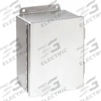 HOFFMAN Enclosure: 304 Stainless Steel, 14 in x 12 in x 6 in, NEMA 12/3R/4/4X, Solid Cover, Hinged (MPN A1412CHNFSS). Key specifications — Brand: HOFFMAN; Closure Method: Clamps; Enclosure Material: 304 Stainless Steel; Knockouts: Not Included.