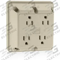 LEVITON Receptacle: Quad, 5-15, Ivory, 125V AC, 15 A, 2 Pole / 3 Wire (MPN 1254-I)