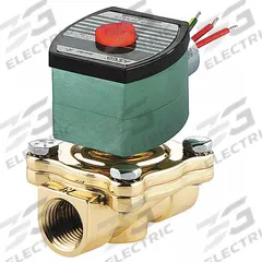 REDHAT Solenoid Valve: 2-Way, Normally Open, 1 in Pipe Size, 24V DC, Watertight, High Flow, NBR Seal (MPN 8210G014 24/DC). Key specifications — attr985516: 1 in; attr985521: 24V DC; attr985484: REDHAT; attr985485: Watertight.