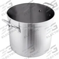 CRESTWARE Stock Pot: 40 qt Capacity, Aluminum, 4 mm Gauge, NSF Certified, 14 7/8 in Dia (MPN POT40). Key specifications — NSF Certified: Yes; Body Material: Aluminum; Brand: CRESTWARE; Lid Included: No.