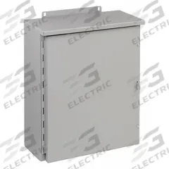 WIEGMANN Enclosure: Steel, 36 in x 24 in x 12 in, 3R, Solid Cover, Hinged, Painted (MPN RHC362412). Key specifications — Brand: WIEGMANN; Closure Method: 1/4-Turn Latch; Knockouts: Not Included.