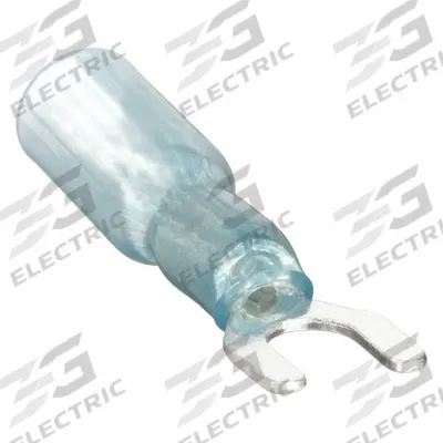 VELVAC Fork Terminals: Blue, Heat Shrink, #10 Stud Size, 16 AWG – 14 AWG Wire Range - Insulated Fork Terminals