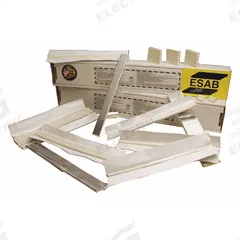 ESAB Ceramic Weld Backing: Flat Rectangle, 2 in x 2 in x 3/8 in, 36 ft Lg Per Box, Acrylic (MPN 693000051). Key specifications — Adhesive Material: Acrylic; Ceramic Material: Ceramic; Brand: ESAB.