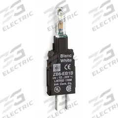 SCHNEIDER ELECTRIC Lamp Module: 16 mm Size, Blue, LED, 24 V AC Rating, No Transformer (MPN ZB6EB6B). Key specifications — Compatible Operator: Selector Switch; Compatible with Series: XB6; Terminal Connection Type: Slip On; Brand: SCHNEIDER; Manufacturer Part Number: ZB6EB6B; Includes Bulb: Bulb Included.