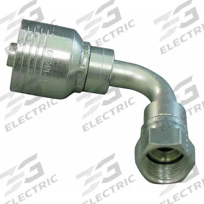 AEROQUIP Hydraulic Crimp Fitting: Steel x Steel, 90° Elbow, -10 For Hose Dash Size - Aeroquip Crimp Hydraulic Hose Fittings with JIC Connection