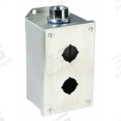 SCHNEIDER ELECTRIC Push Button Enclosure: 30mm, 2 Holes, 304 Stainless Steel - Enclosures for 30mm Operators